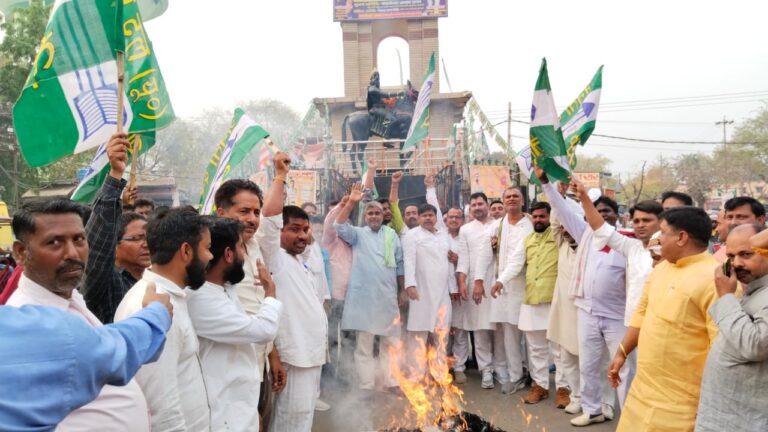 जदयू जिलाध्यक्ष के नेतृत्व में किया गया प्रधानमंत्री का पुतला दहन