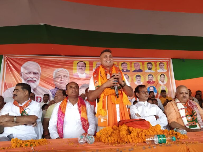 भाजपा प्रत्याशी आनंद मिश्रा का नामांकन, किला मैदान में की भव्य रैली